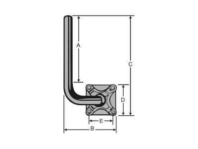 Dimensional drawing Kathrein ZAS 63 Wall mount for antenna