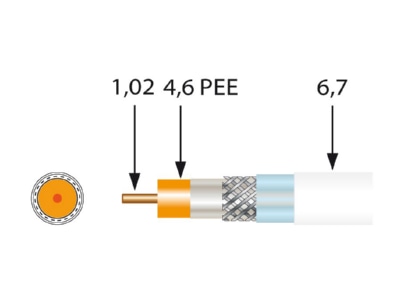 Mazeichnung Televes SK2000plus Sp100 Koaxkabel 120dB 1 0 4 6mm 100m 
