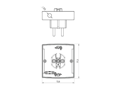 Ma�zeichnung Alre it JZ 19 Stecksockel fuer Raumthermostaten