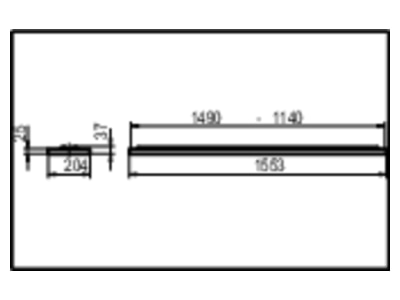 Dimensional drawing Ridi Leuchten FLINE0660583SI676683 Pendant luminaire 2x30W LED exchangeable