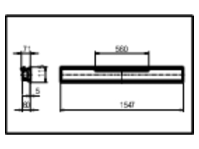 Ma�zeichnung Ridi Leuchten EBRE6 R1X145 35ND SM Einbauleuchte fuer RIDI Tube