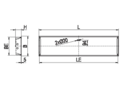 Strichzeichnung Ridi Leuchten EBRE9 R2X14  0850229 Einbauleuchte fuer RIDI Tube EBRE9 R2X14 0850229