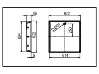 Ma�zeichnung Ridi Leuchten EBRE9 R4X05  0860233 Einbauleuchte fuer RIDI Tube DALI  EBRE9 R4X05 0860233