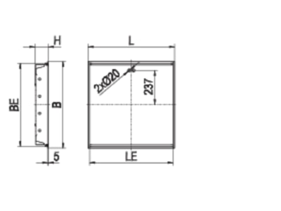Strichzeichnung Ridi Leuchten EBRME9 R4X0  0850331 Einbauleuchte fuer RIDI Tube EBRME9 R4X0 0850331