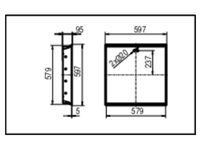 Ma�zeichnung Ridi Leuchten EBRME9 R4X0  0850331 Einbauleuchte fuer RIDI Tube EBRME9 R4X0 0850331