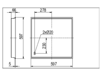 Ma�zeichnung Ridi Leuchten EBRME LED 4  0822921 LED Einbauleuchte 4000K EBRME LED 4 0822921