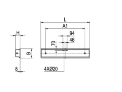 Strichzeichnung Ridi Leuchten EIHLS L 180  0850630 Einbauleuchte m  RIDI Tube 4000K EIHLS L 180 0850630