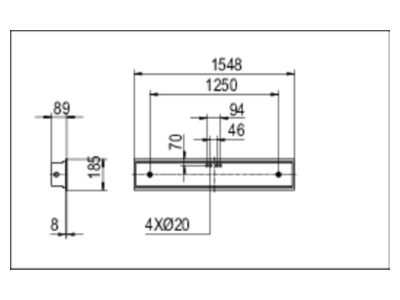 Ma�zeichnung Ridi Leuchten EIHLS L 180  0850630 Einbauleuchte m  RIDI Tube 4000K EIHLS L 180 0850630