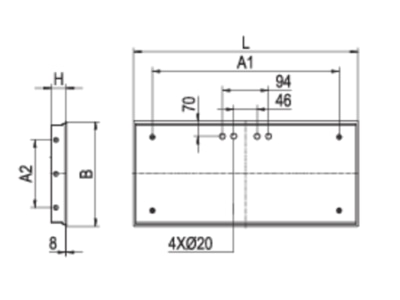 Strichzeichnung Ridi Leuchten EIHLS L 324  0860586 Einbauleuchte mit RIDI Tube 4000K DALI  EIHLS L 324 0860586