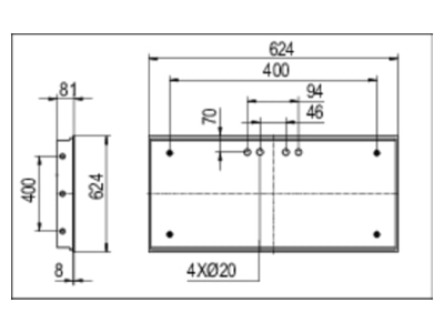 Ma�zeichnung Ridi Leuchten EIHLS L 324  0860586 Einbauleuchte mit RIDI Tube 4000K DALI  EIHLS L 324 0860586