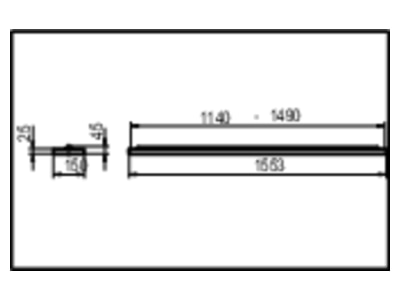 Dimensional drawing Ridi Leuchten F LINE R1X1  0650211 Pendant luminaire 1x45W LED exchangeable