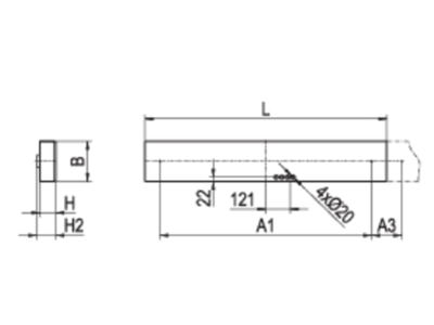 Strichzeichnung Ridi Leuchten IHLS L 180   0650594 Anbauleuchte mit RIDI Tube IHLS L 180  0650594
