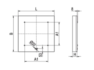 Strichzeichnung Ridi Leuchten LF LED 414   0432155 LED Wannenleuchte 4000K DALI LF LED 414  0432155