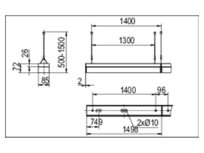 Ma�zeichnung Ridi Leuchten LF T16 S R1  0450067 Wannenleuchte f  RIDI Tube LF T16 S R1 0450067