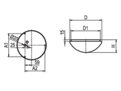 Strichzeichnung Ridi Leuchten RUFO600 5000 830DALI LED Wannenleuchte 3000K DALI