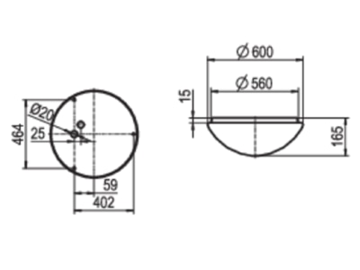 Ma�zeichnung Ridi Leuchten RUFO600 5000 830DALI LED Wannenleuchte 3000K DALI