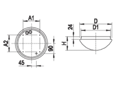 Strichzeichnung Ridi Leuchten RKSK 260 13  1420061 LED Wannenleuchte 4000K RKSK 260 13 1420061
