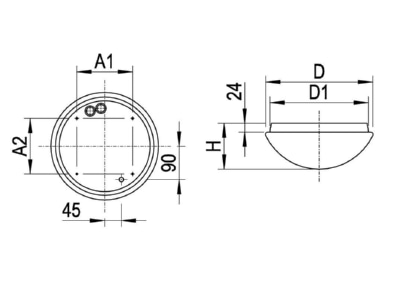 Ma�zeichnung Ridi Leuchten RKSK 260 13  1420081 LED Wannenleuchte 3000K