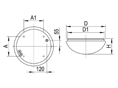 Ma�zeichnung Ridi Leuchten RKSK 330 18  1420063 LED Wannenleuchte 4000K
