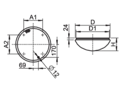 Strichzeichnung Ridi Leuchten RKSK 440 37  1420085 LED Wannenleuchte 3000K RKSK 440 37 1420085