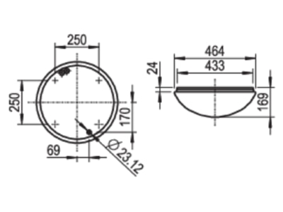 Ma�zeichnung Ridi Leuchten RKSK 440 37  1420085 LED Wannenleuchte 3000K RKSK 440 37 1420085