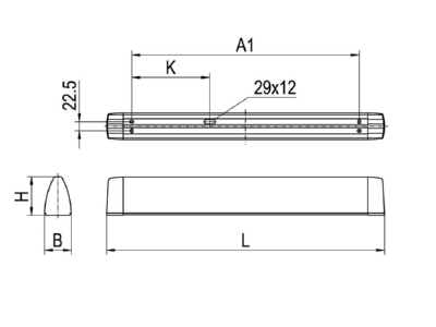 Ma�zeichnung Ridi Leuchten SPN R1X115 30ND Spiegelleuchte fuer RIDI Tube