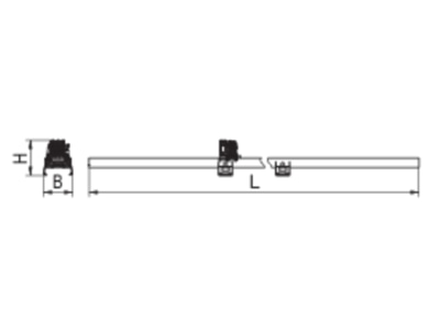 Line drawing Ridi Leuchten VENICE G F1  0526110 Gear tray for light line system 1x27W VENICE G F1 0526110
