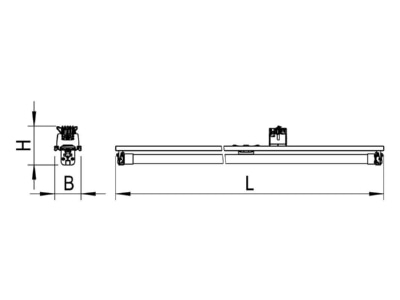 Dimensional drawing Ridi Leuchten VENICE G R1  0526116 Gear tray for light line system 1x30W VENICE G R1 0526116