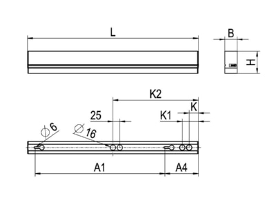Mazeichnung Ridi Leuchten VLDF F154ND  0522553 LED Lichtleiste 3000K  VLDF F154ND 0522553