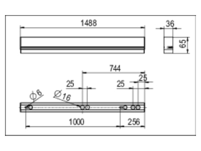Mazeichnung Ridi Leuchten VLDF F180DA  0532559 LED Lichtleiste 4000K DALI VLDF F180DA 0532559