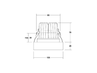 Ma�zeichnung Brumberg 12225003 LED Einbaudownlight 350 mA