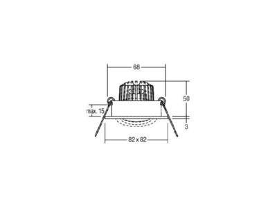 Ma�zeichnung Brumberg 12376073 LED Einbaustrahler 350 mA