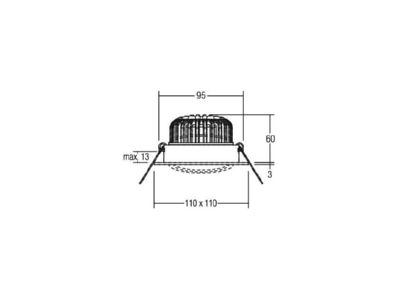 Ma�zeichnung Brumberg 12396083 LED Einbaustrahler 350 mA
