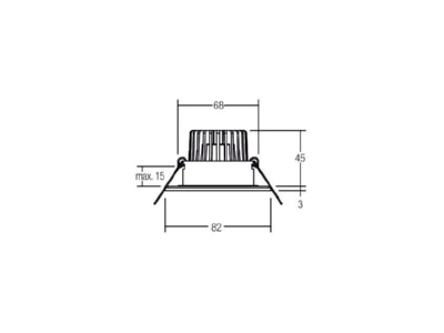 Ma�zeichnung Brumberg 40375073 LED Einbaudownlight 230 V