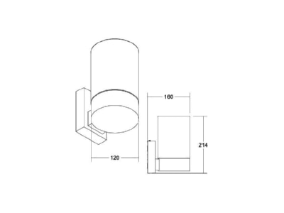 Ma�zeichnung Brumberg 60140180 Wandanbauleuchte schwarz