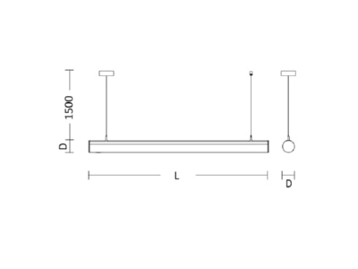 Line drawing SCHMITZ WILA 155 1125 135 124 Pendant luminaire LED not exchangeable