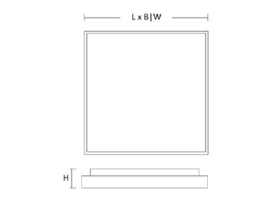 Strichzeichnung SCHMITZ WILA 156 2460 12 40 LED Leuchte quadr  4000K  DALI  weiss