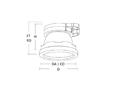 Strichzeichnung SCHMITZ WILA AZ 1764 12 40 LED Downlight 4000K  DALI