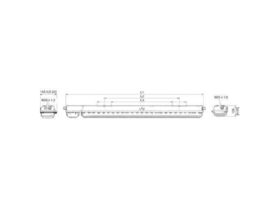 Dimensional drawing Stahl 6009 41282103 267867 Ex proof emergency security luminaire