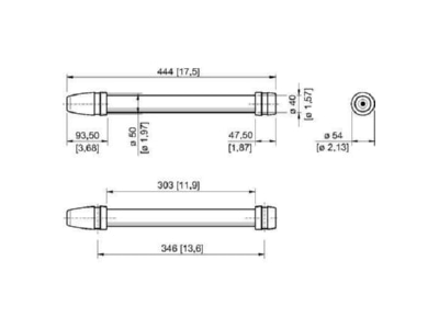 Mazeichnung Stahl 6036 1212453  274308 LED Rohrleuchte 13W 1396 lm