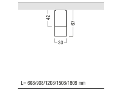 Ma�zeichnung Zumtobel LINARIA  42190115 LED Lichtleiste 840  silber  LINARIA 42190115