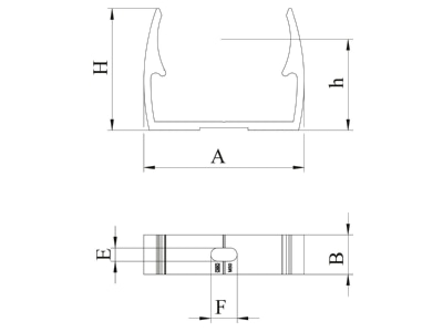 Dimensional drawing 1 OBO ALQ M20 Tube clamp 20mm
