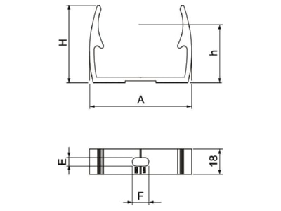 Dimensional drawing 2 OBO ALQ M32 Tube clamp 32mm