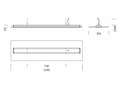 Dimensional drawing Siteco 5MN238DLC Pendant luminaire LED not exchangeable