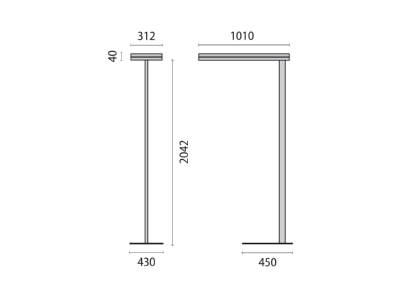 Dimensional drawing Performance in Light 8740761138411 Floor lamp 1x107W LED not exchangeable