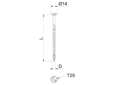 Dimensional drawing 2 OBO HT 6x80 TD Wood screw 6x80mm
