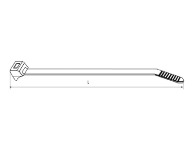 Dimensional drawing 3 Hellermann Tyton CTT60R PA66 NA 100 Cable tie 4 7x203 2mm Colourless