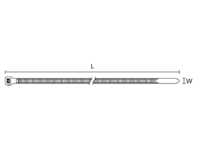 Dimensional drawing 1 Hellermann Tyton T18ROS PA66V0 WH 100 Cable tie 2 5x100mm white

