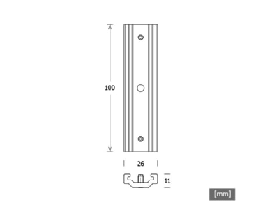 Mazeichnung LTS ST IM S 9000 322 LA L Verbinder mechanisch alu