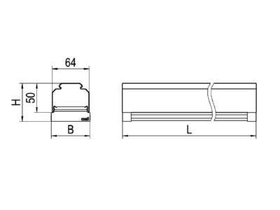 Mazeichnung Ridi Leuchten VLGFP1501 5  1551116 LED Geraetetraeger 5 pol  IP54 4000K VLGFP1501 5 1551116